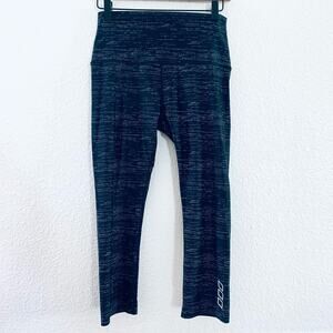 Lorna Jane black gray high waisted workout leggings size medium